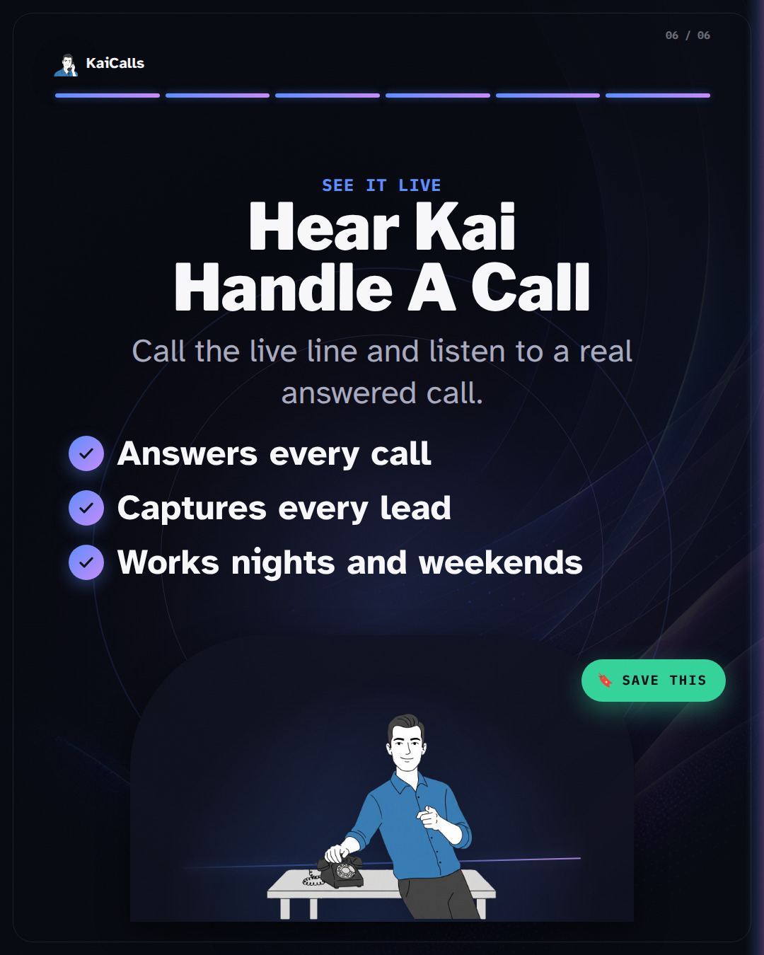 Final KaiCalls slide inviting readers to comment SECRETARY for the missed-call playbook.