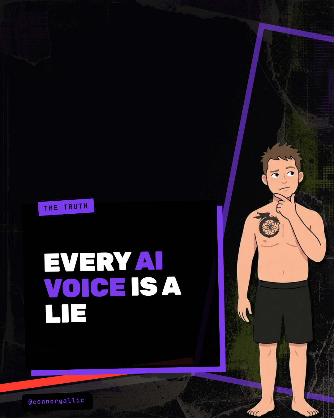 Text overlay on dark background